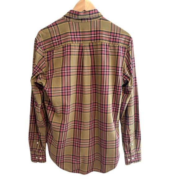 Obey Shirt Mens Small Plaid Button Down Fall Autumn Long Sleeve Brown Red Black - Picture 5 of 9
